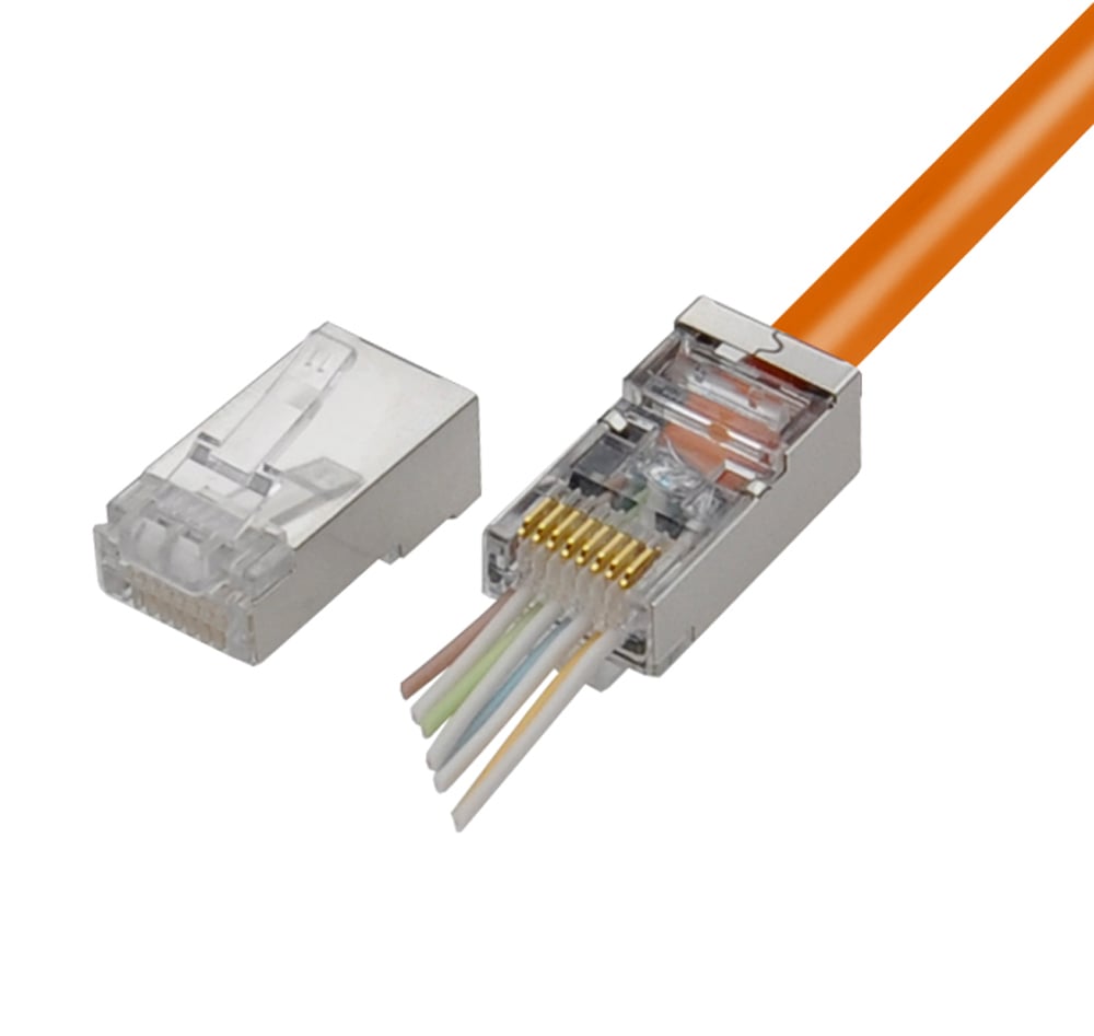 Confezione 100 Plug modulari RJ45 Passanti Cat6 STP - Techly Professional IWP-CAT6ST