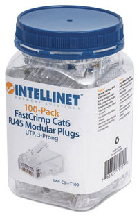 100 Modular Plug RJ 45 Passers Cat 6 FastCrimp UTP - Intellinet IWP-CAT 6 UJ
