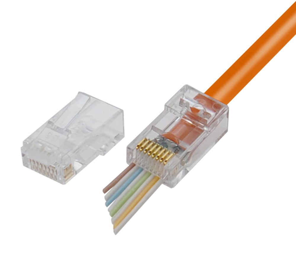 Confezione 100 Plug modulari RJ45 Passanti Cat6 UTP - Techly Professional IWP-CAT6UT