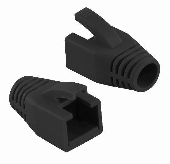 Copriconnettore per Plug RJ45 Cat6 8mm Nero - Intellinet IWP-CBOOT-BLK8