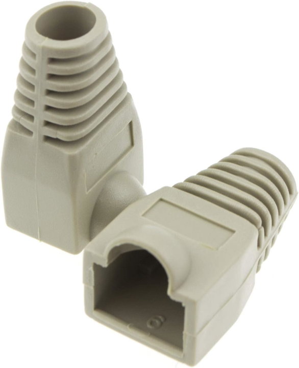 Copriconnettore per Plug RJ45 6.0 mm Grigio 10 pz - Techly Professional IWP-CBOOT-GRT