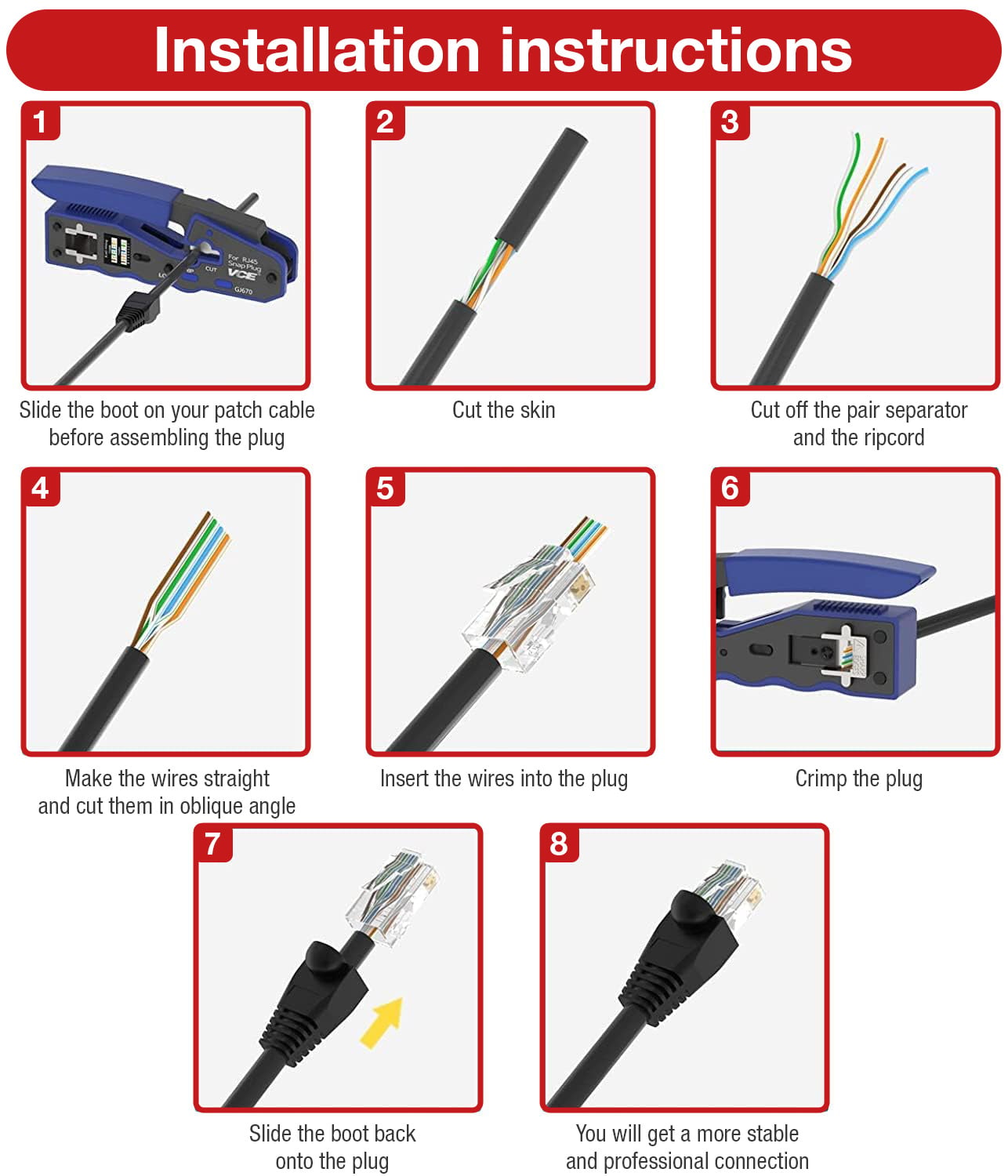 Copriconnettore per Plug RJ45 6.0 mm Grigio 10 pz - Techly Professional IWP-CBOOT-GRT