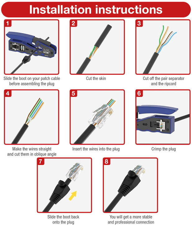 Copriconnettore per Plug RJ45 6.0 mm Grigio 10 pz - Techly Professional IWP-CBOOT-GRT