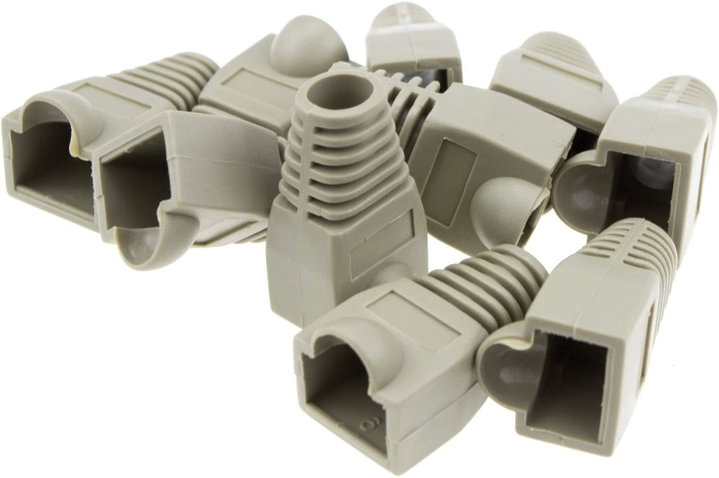 Copriconnettore per Plug RJ45 6.0 mm Grigio 10 pz - Techly Professional IWP-CBOOT-GRT