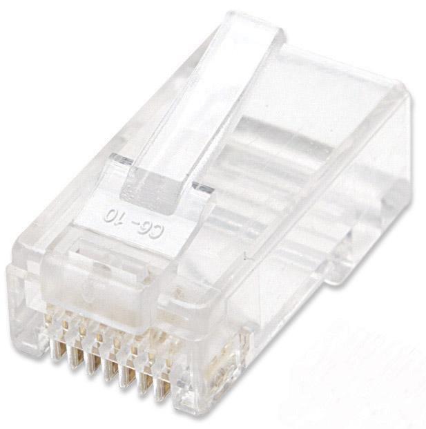 Confezione 100 Plug RJ45 per Cavo Rigido Cat5e UTP - Intellinet IWP-JAR-C5R