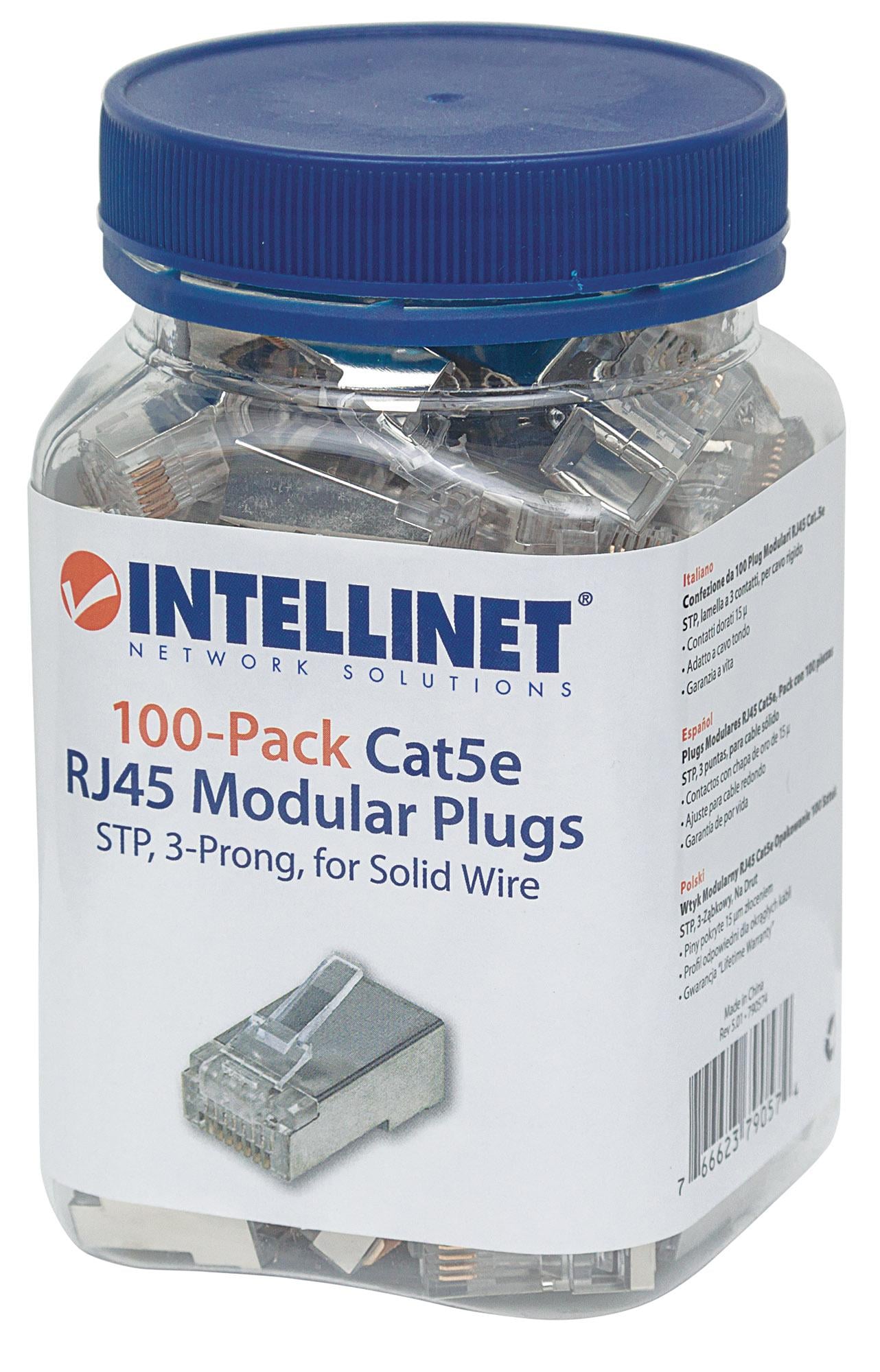 Confezione da 100 Plug Modulari RJ45 Cat5e STP - Intellinet IWP-JAR-C5RS