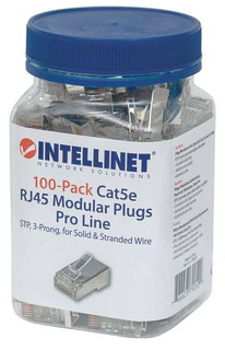 Confezione 100 plug RJ45 Cat5e STP - Intellinet IWP-JAR-C5SRF