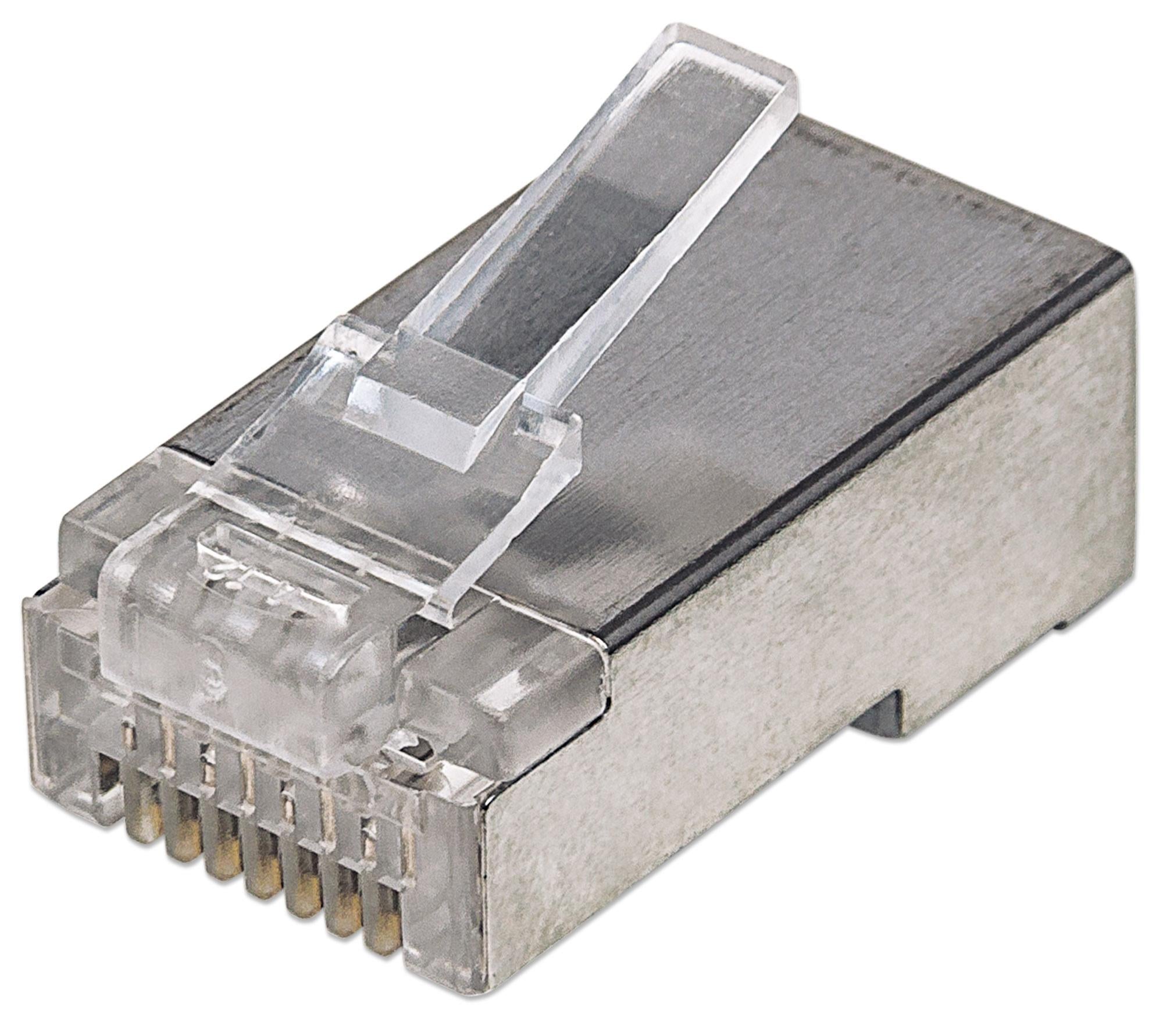 Confezione 100 Plug Modulari Pro Line RJ45 Cat5e STP - Intellinet IWP-JAR-C5SRF