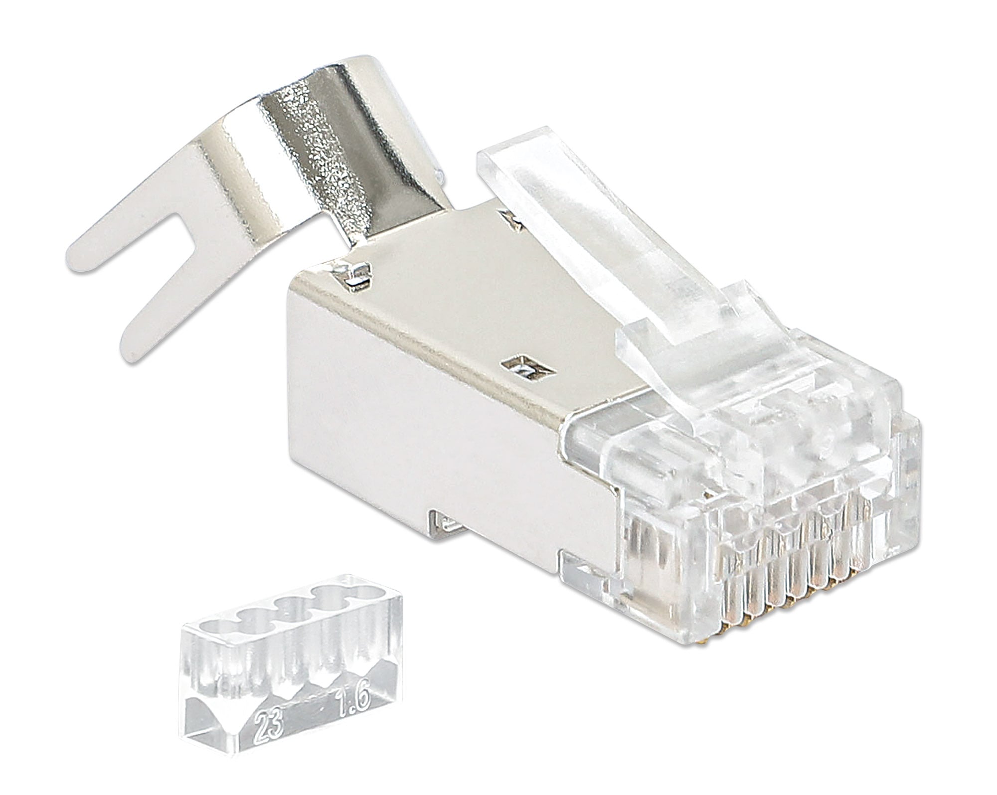 Confezione 50 Plug RJ45 STP per Cavo Rigido Flessibile Cat6A STP - Intellinet IWP-JAR-C6A
