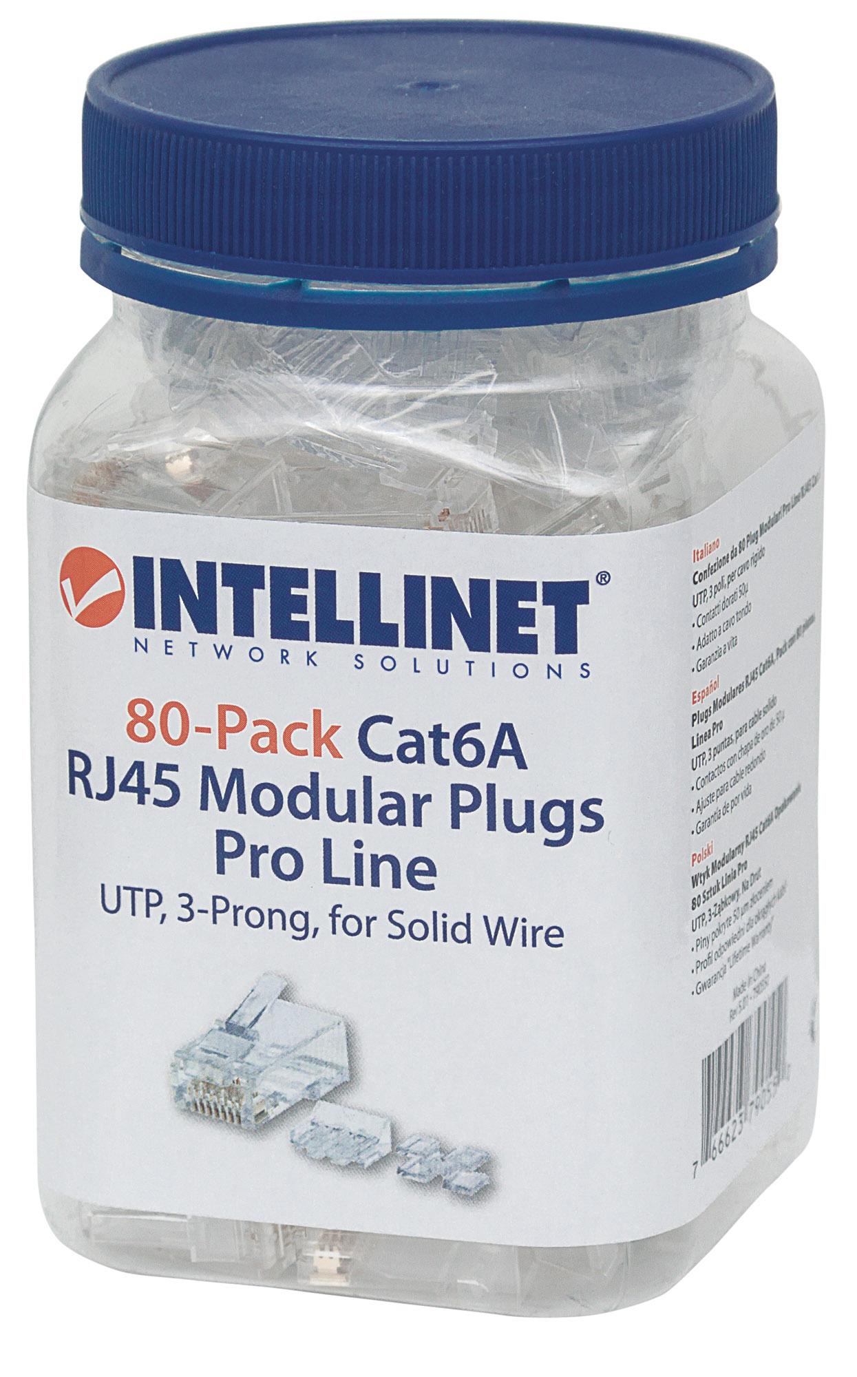 Confezione da 80 Plug Modulari Pro Line RJ45 Cat6A UTP - Intellinet IWP-JAR-C6AUF
