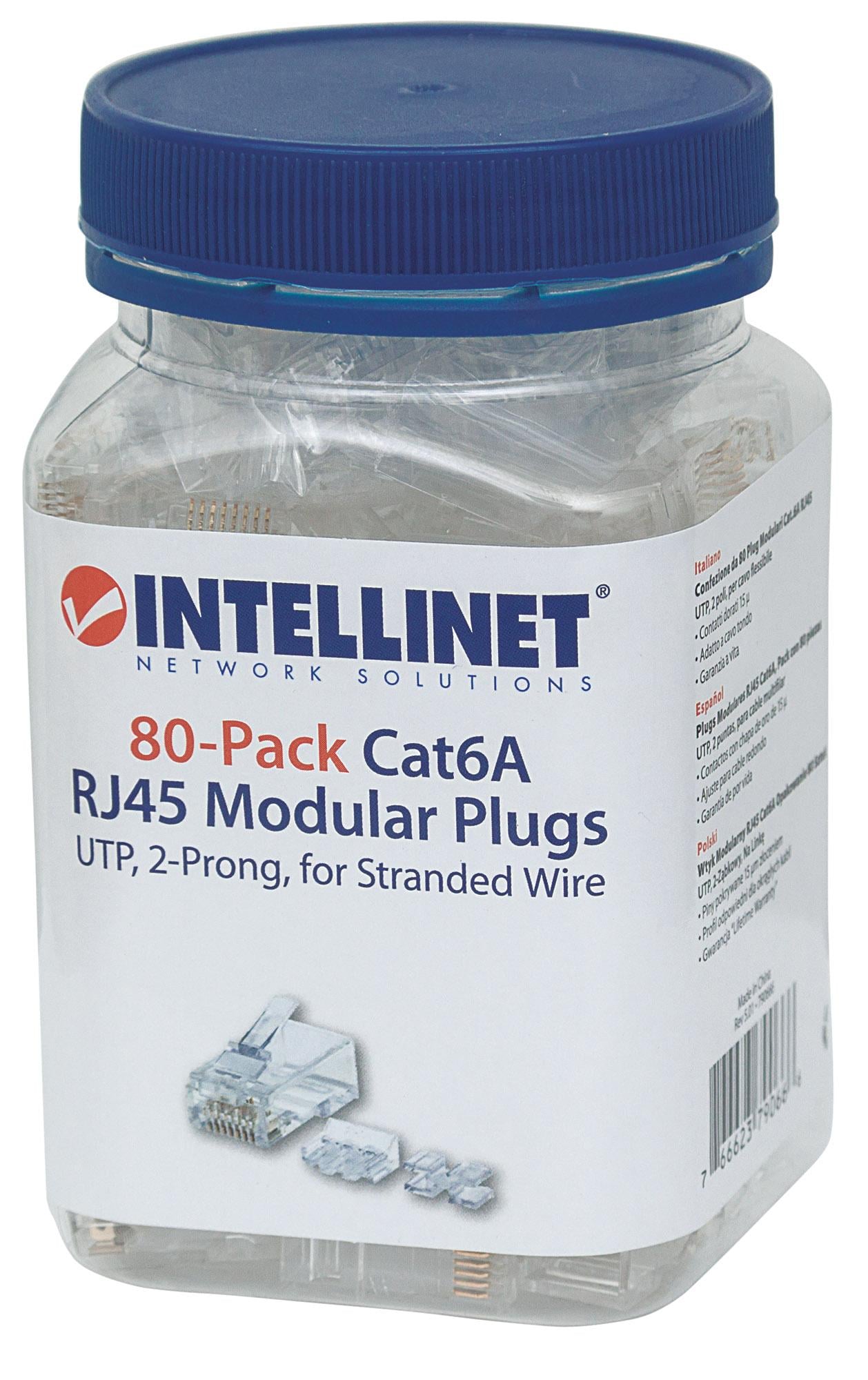 Confezione da 80 Plug Modulari Cat6A RJ45 UTP - Intellinet IWP-JAR-C6AUF2