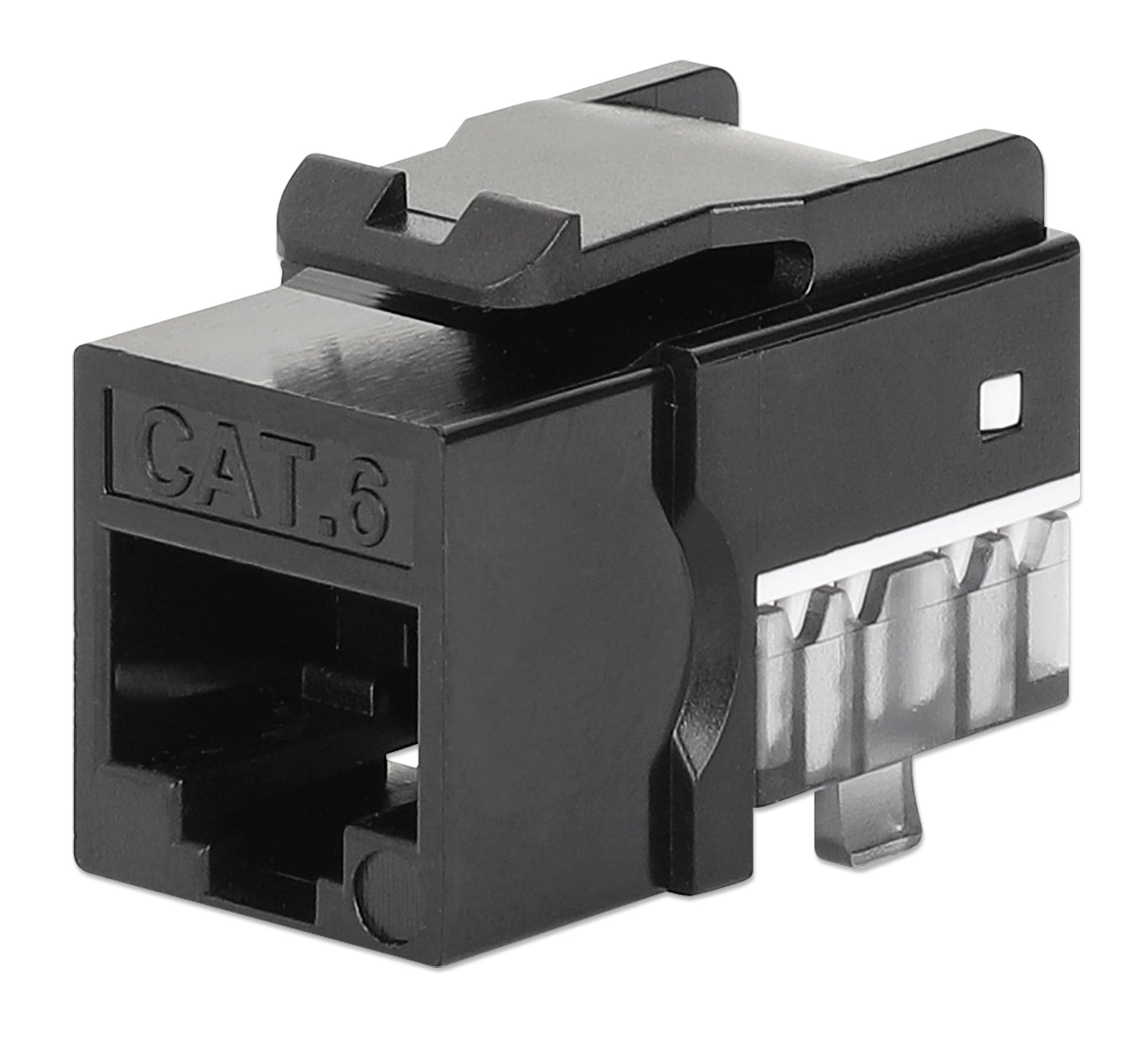 Frutto Keystone Slim Cat6 per Cavo Rigido con Supporto Punch-Down 25 pz Nero - Intellinet IWP-JAR-C6BK