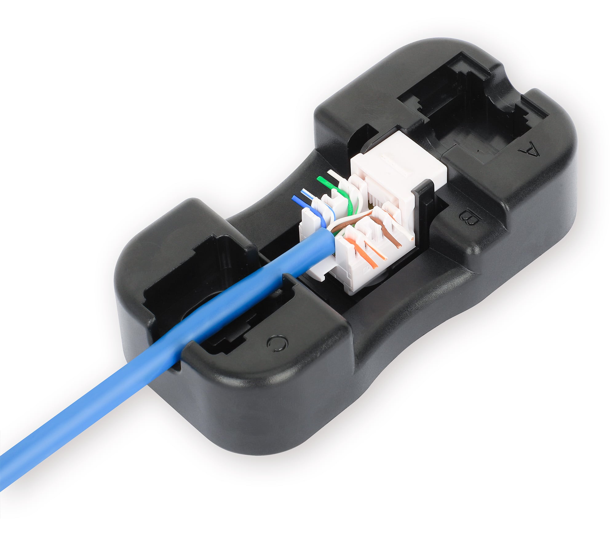 Frutto Keystone Slim Cat6 per Cavo Rigido con Supporto Punch-Down 25 pz Nero - Intellinet IWP-JAR-C6BK