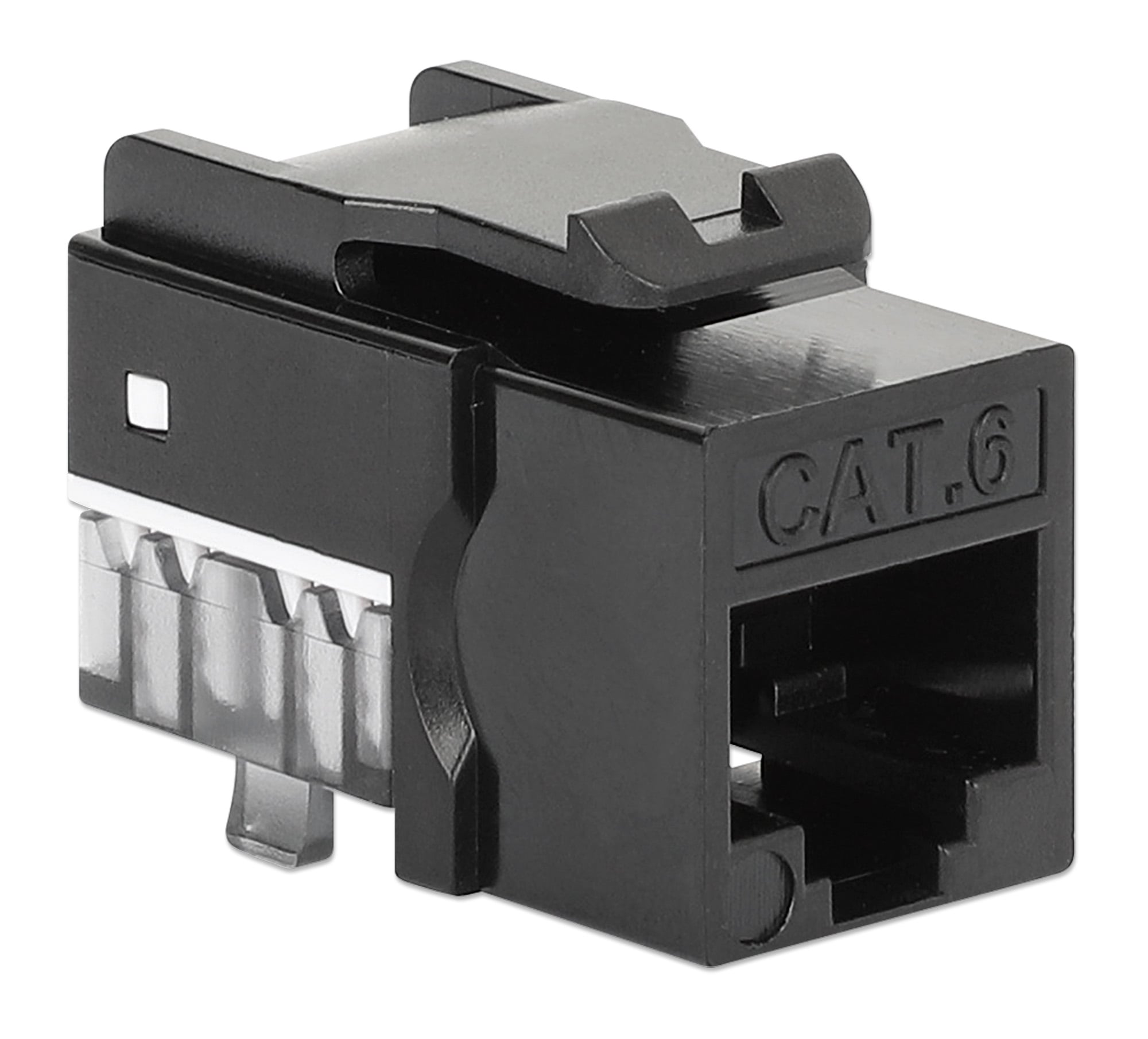 Frutto Keystone Slim Cat6 per Cavo Rigido con Supporto Punch-Down 25 pz Nero - Intellinet IWP-JAR-C6BK