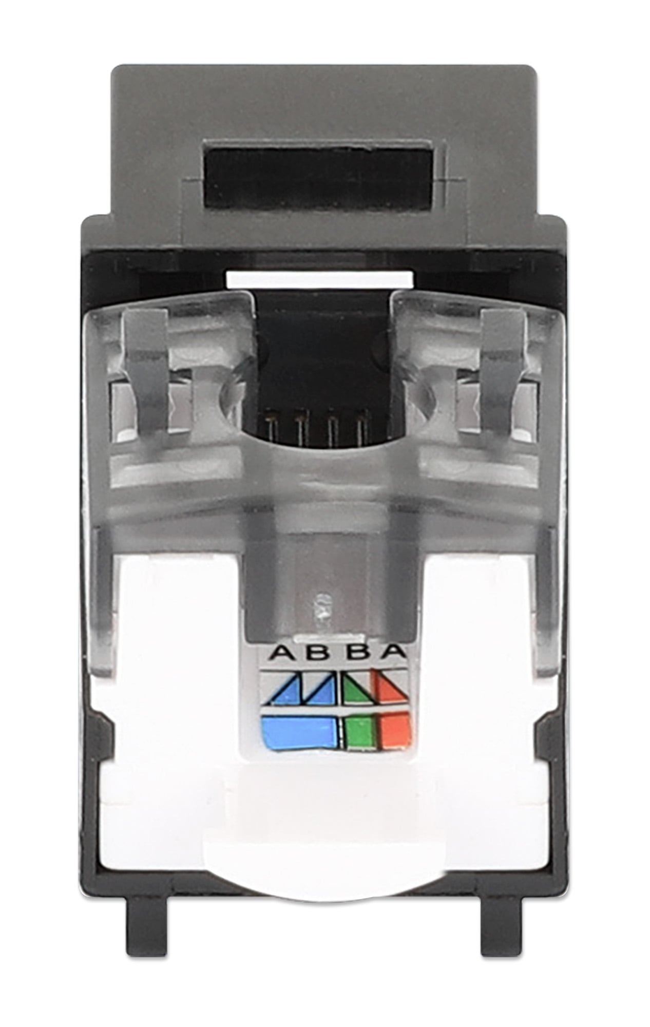 Frutto Keystone Slim Cat6 per Cavo Rigido con Supporto Punch-Down 25 pz Nero - Intellinet IWP-JAR-C6BK