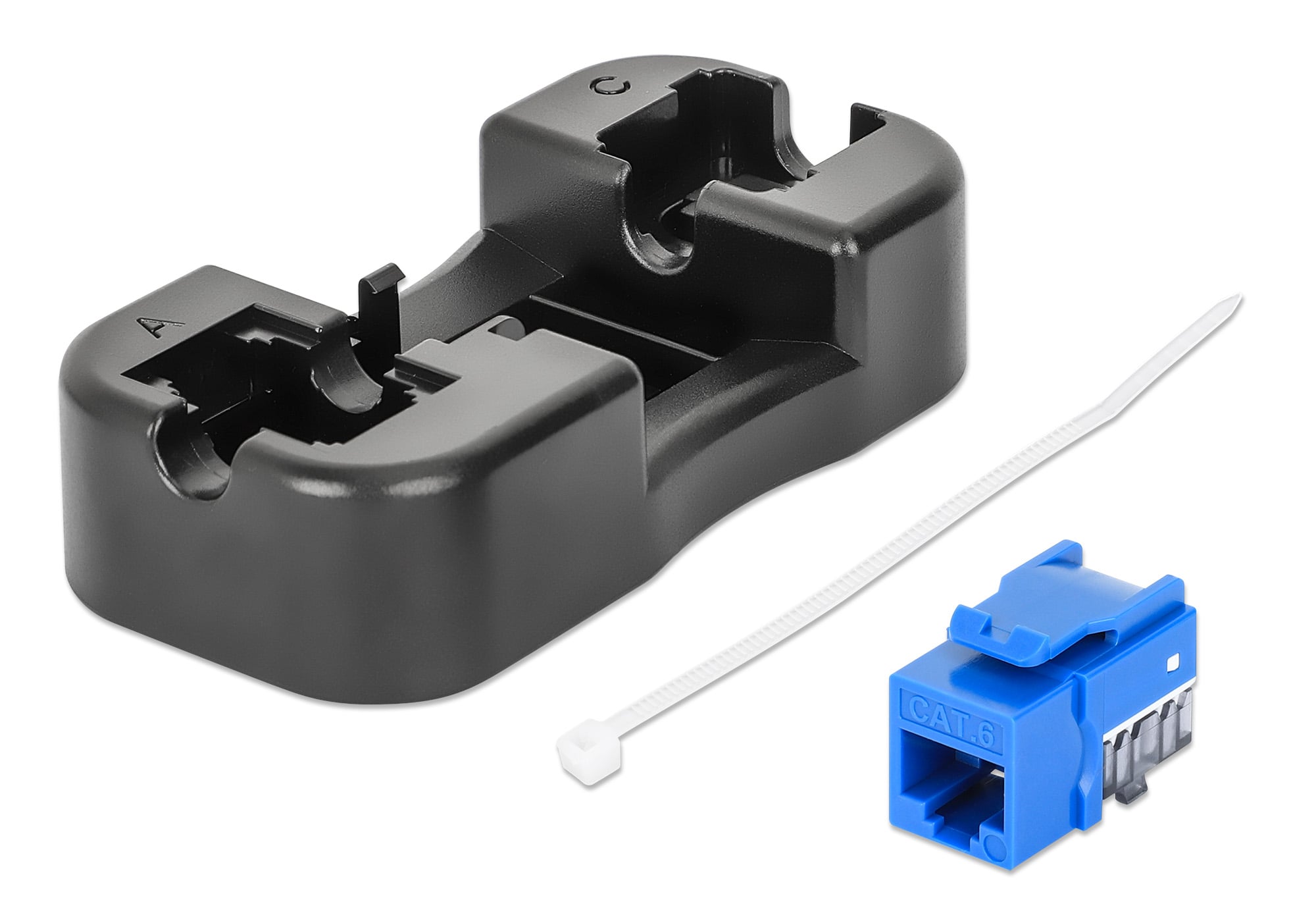 Frutto Keystone Slim Cat6 per Cavo Rigido con Supporto Punch-Down 25 pz Blu - Intellinet IWP-JAR-C6BL