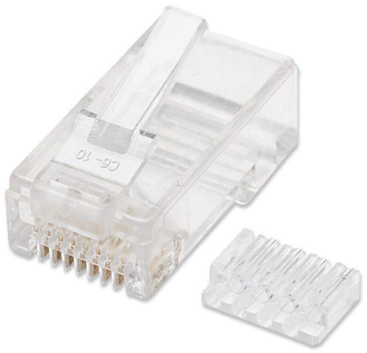 Confezione 100 Plug RJ45 UTP per Cavo Rigido Cat6 - Intellinet IWP-JAR-C6RI