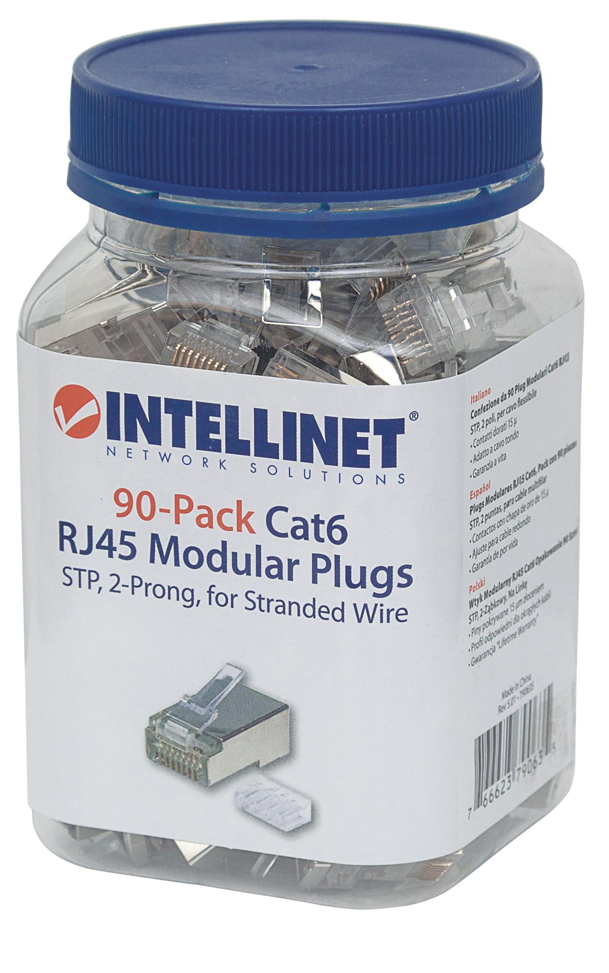 Confezione da 90 Plug Modulari Cat6 RJ45 STP - Intellinet IWP-JAR-C6SF