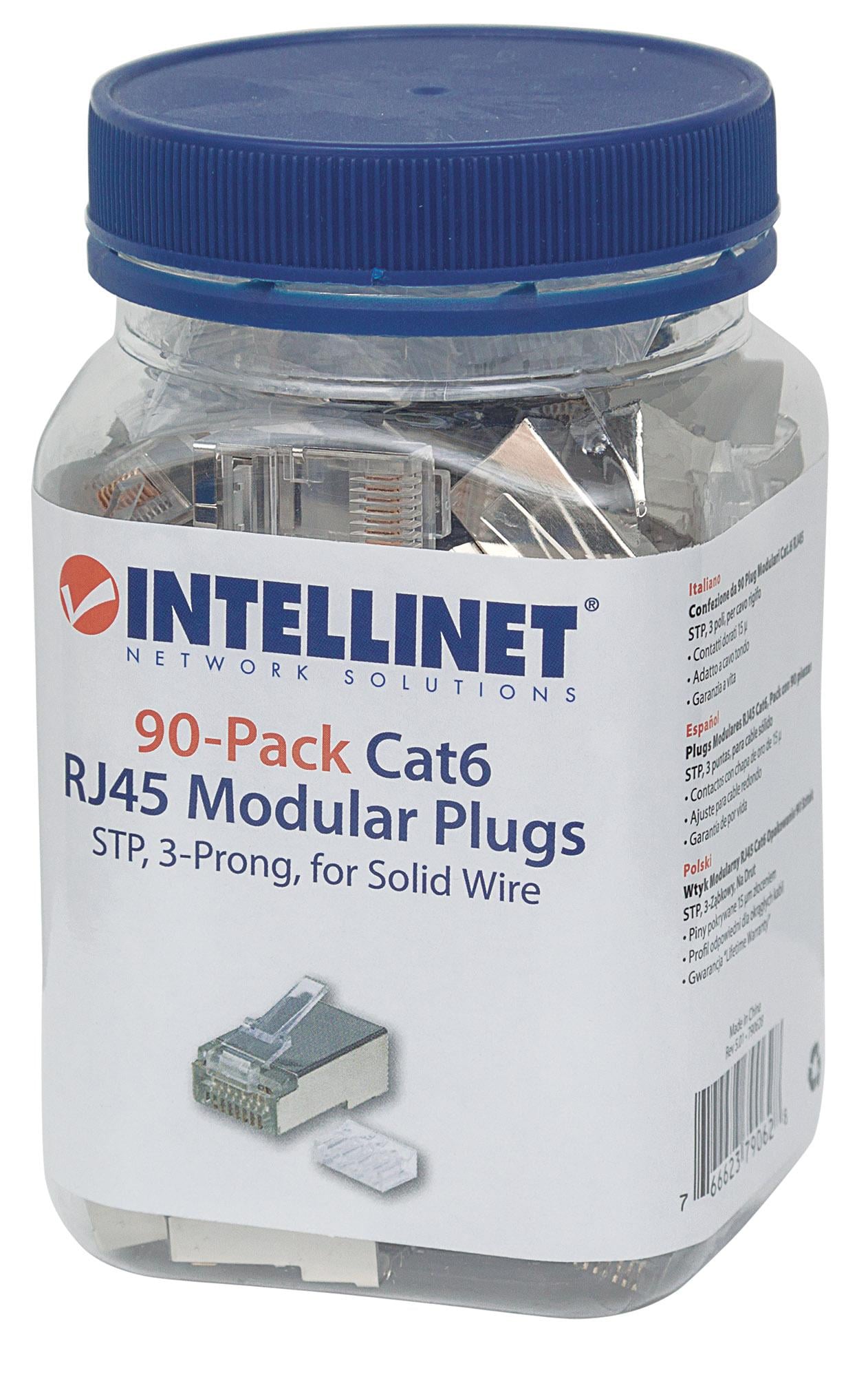 Confezione da 90 Plug Modulari Cat6 RJ45 STP - Intellinet IWP-JAR-C6SR
