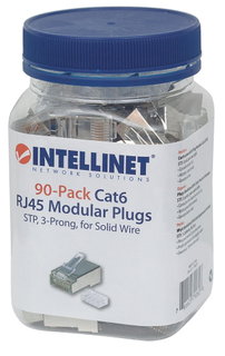 Confezione da 90 plug modulari Cat6 RJ45 STP per cavo rigido - Intellinet IWP-JAR-C6SR