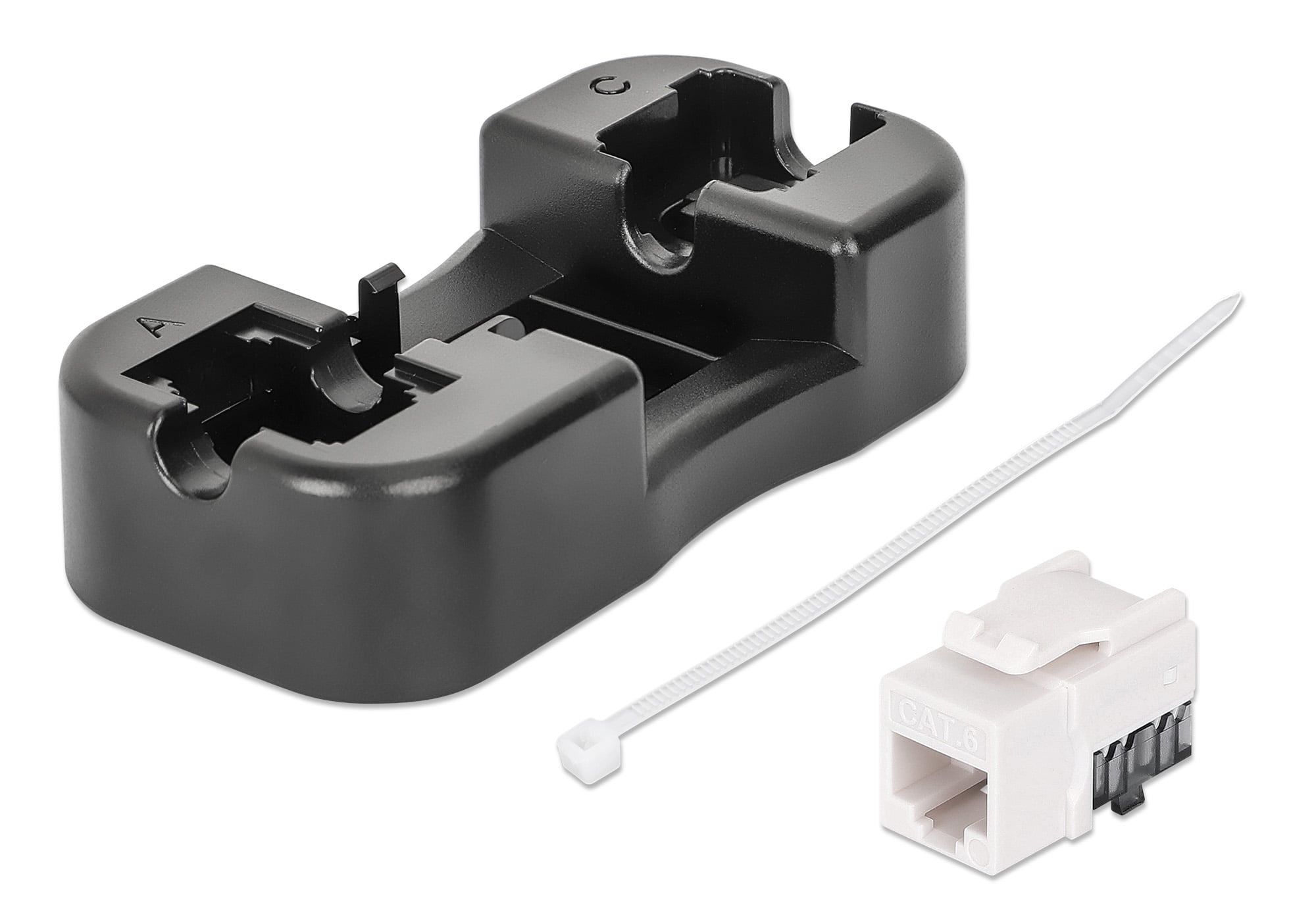 Frutto Keystone Slim Cat6 per Cavo Rigido con Supporto Punch-Down 25 pz Bianco - Intellinet IWP-JAR-C6WH