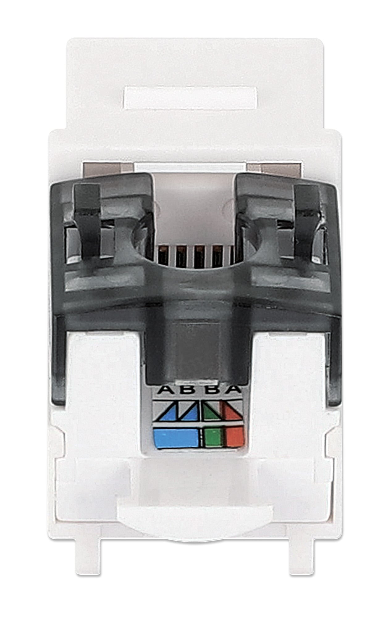 Frutto Keystone Slim Cat6 per Cavo Rigido con Supporto Punch-Down 25 pz Bianco - Intellinet IWP-JAR-C6WH