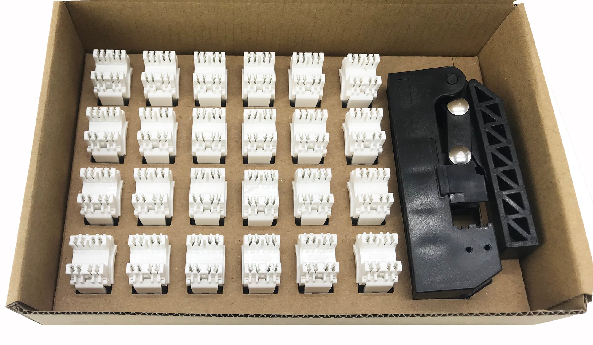 Kit 24 Frutti Cat6A UTP 180° Keystone con Pinza Crimpatrice - Techly Professional IWP-KIT-C6AU180