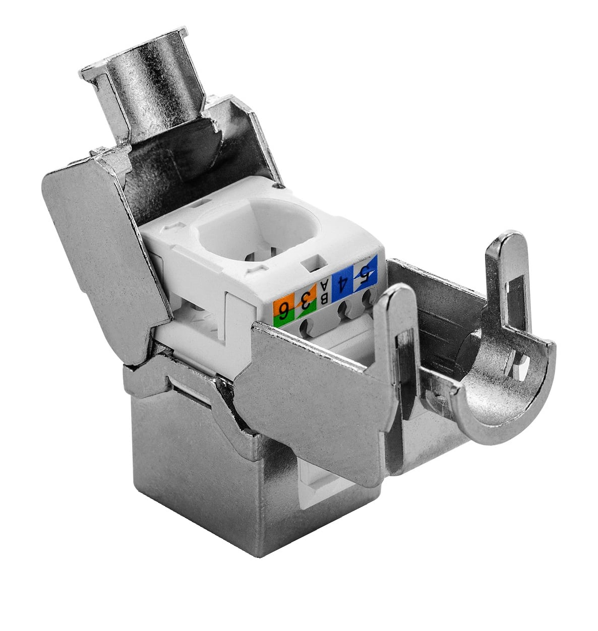 Frutto Keystone RJ45 Cat6A 10Gigabit STP 180° Tooless Slim - Intellinet IWP-MD 10G/STP-SL