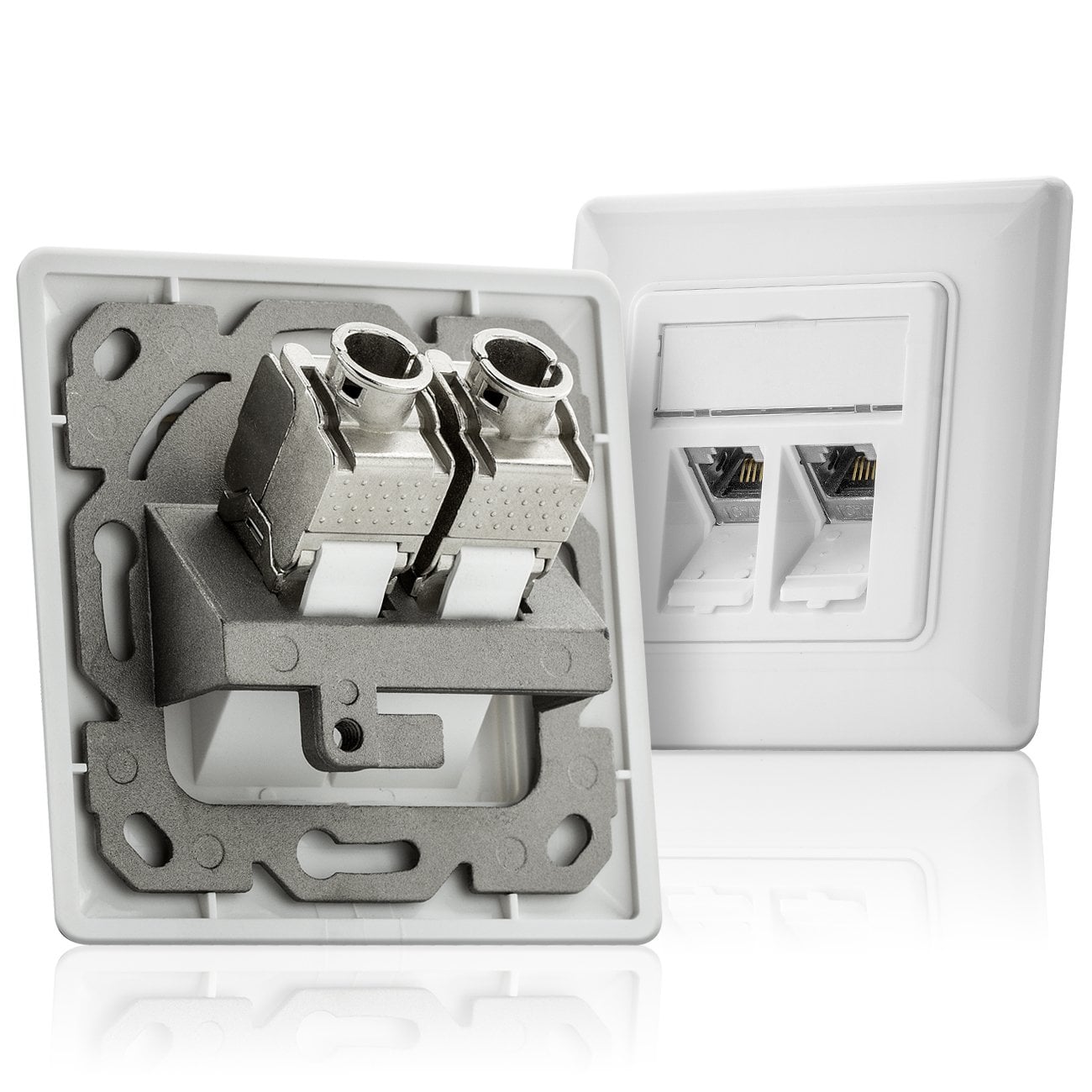 Frutto Keystone RJ45 Cat6A 10Gigabit STP 180° Tooless Slim - Intellinet IWP-MD 10G/STP-SL