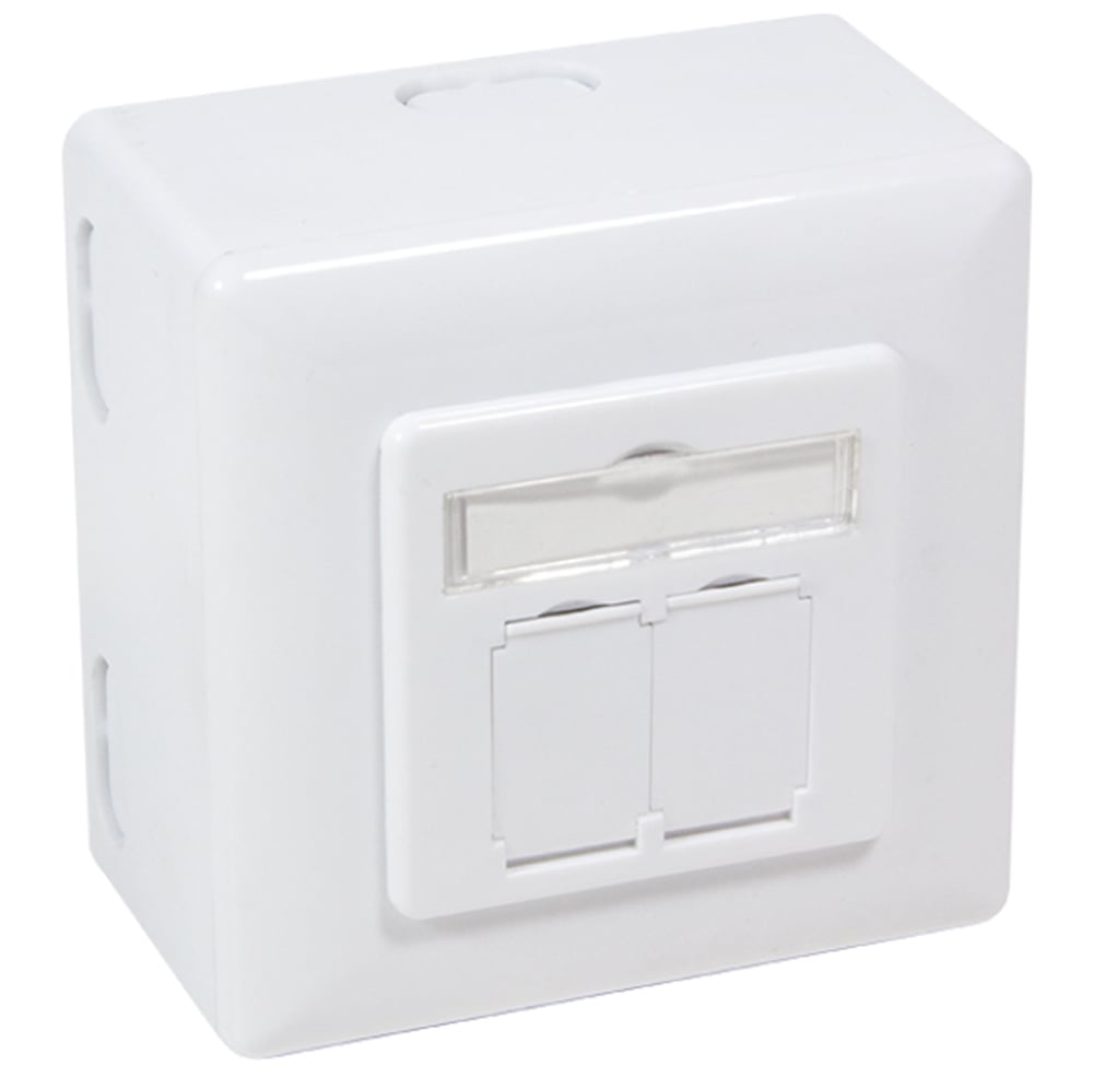 Presa a Muro Esterna 2xRJ45 Cat6 FTP Bianca da incasso - Logilink IWP-MD 8/8-SAP-C6