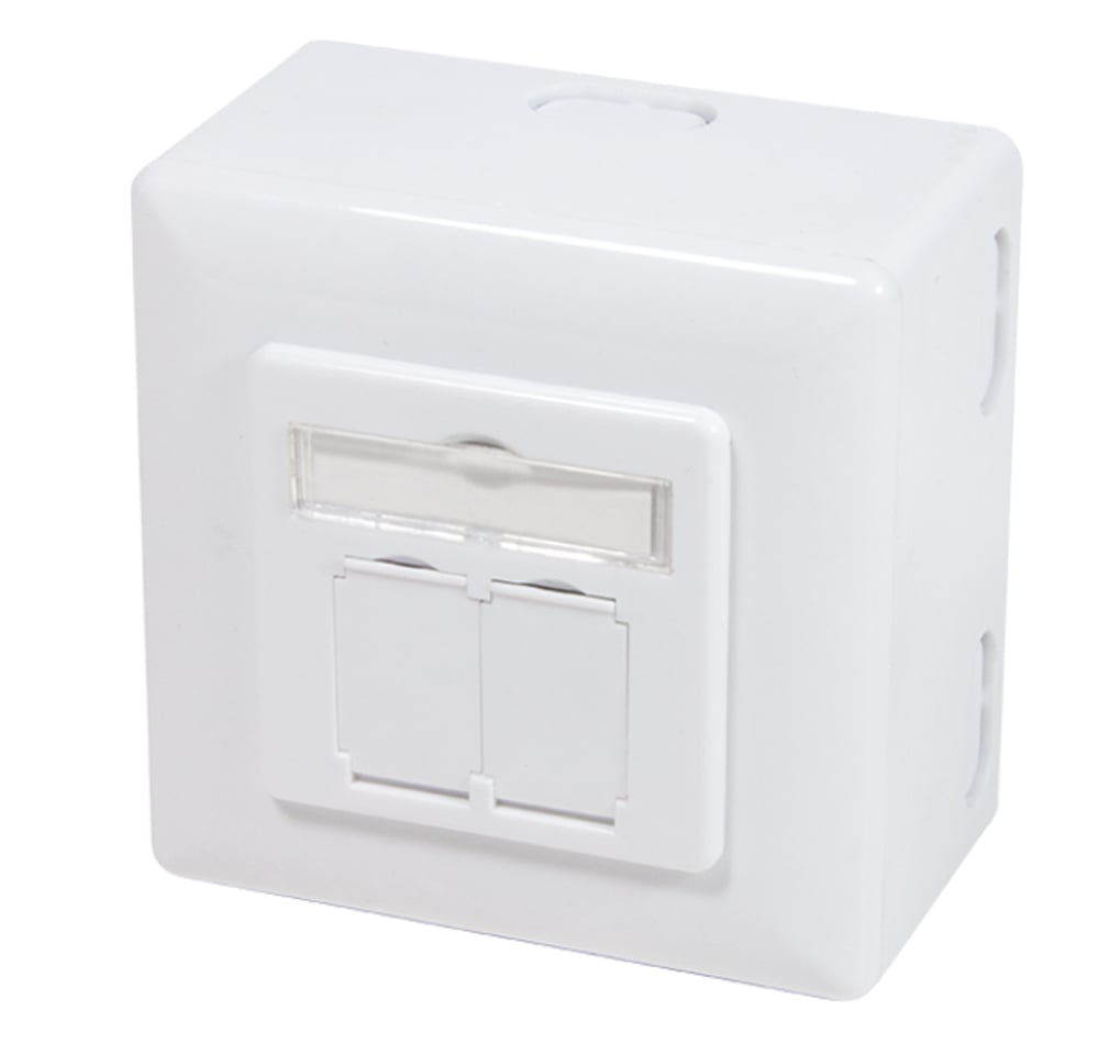 Presa a Muro Esterna 2xRJ45 Cat6 FTP Bianca da incasso - Logilink IWP-MD 8/8-SAP-C6