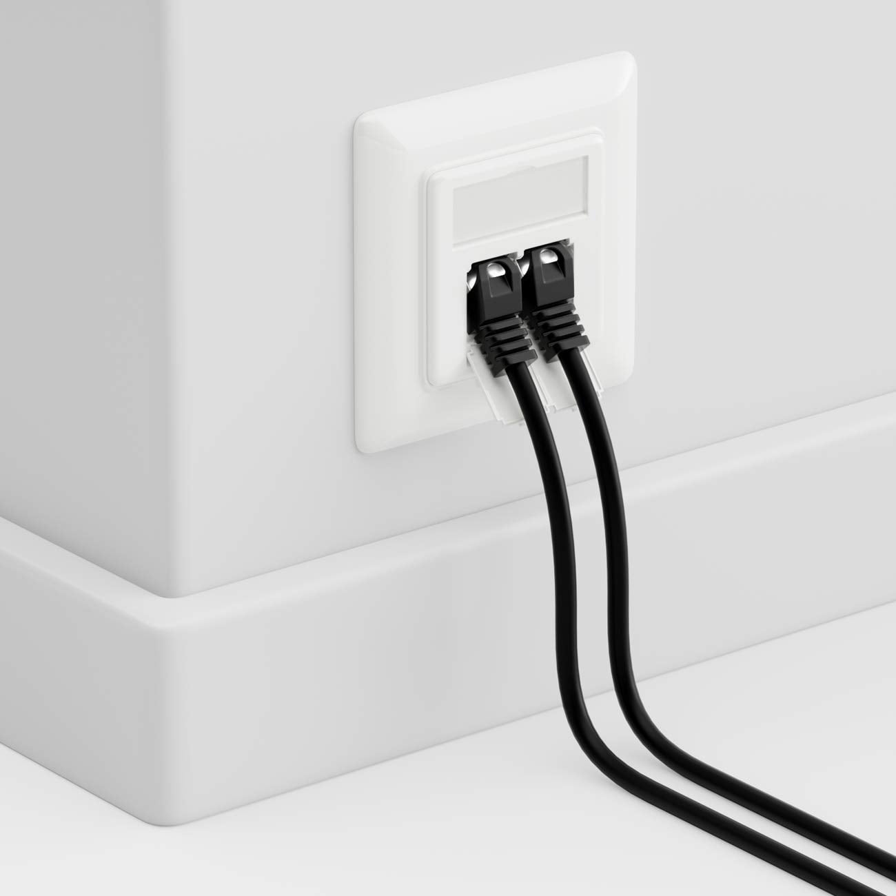Presa a Muro Esterna 2xRJ45 Cat6 FTP Bianca da incasso - Logilink IWP-MD 8/8-SAP-C6