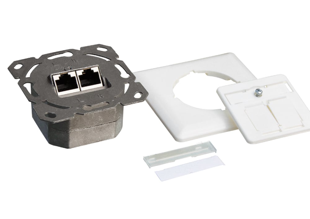 Presa a Muro Esterna 2xRJ45 Cat6 FTP Bianca da incasso - Logilink IWP-MD 8/8-SAP-C6