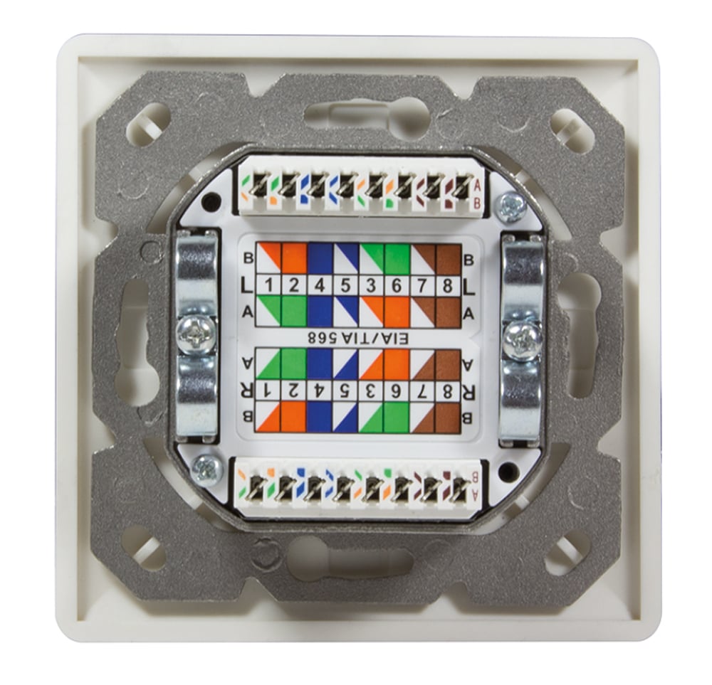 Presa a Muro Esterna 2xRJ45 Cat6 FTP Bianca da incasso - Logilink IWP-MD 8/8-SAP-C6