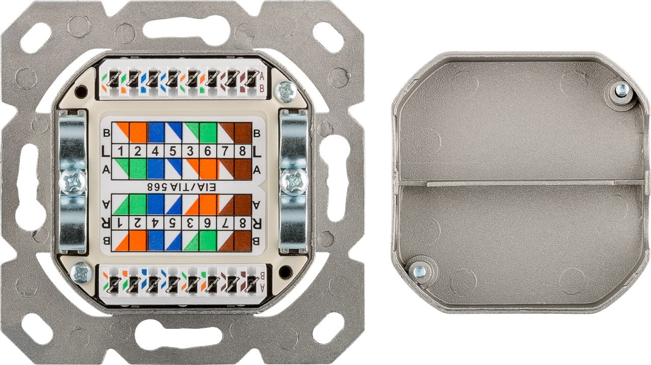 Presa a Muro Esterna 2xRJ45 Cat6A Bianco - Goobay IWP-MD 8/8-SAP-C6A