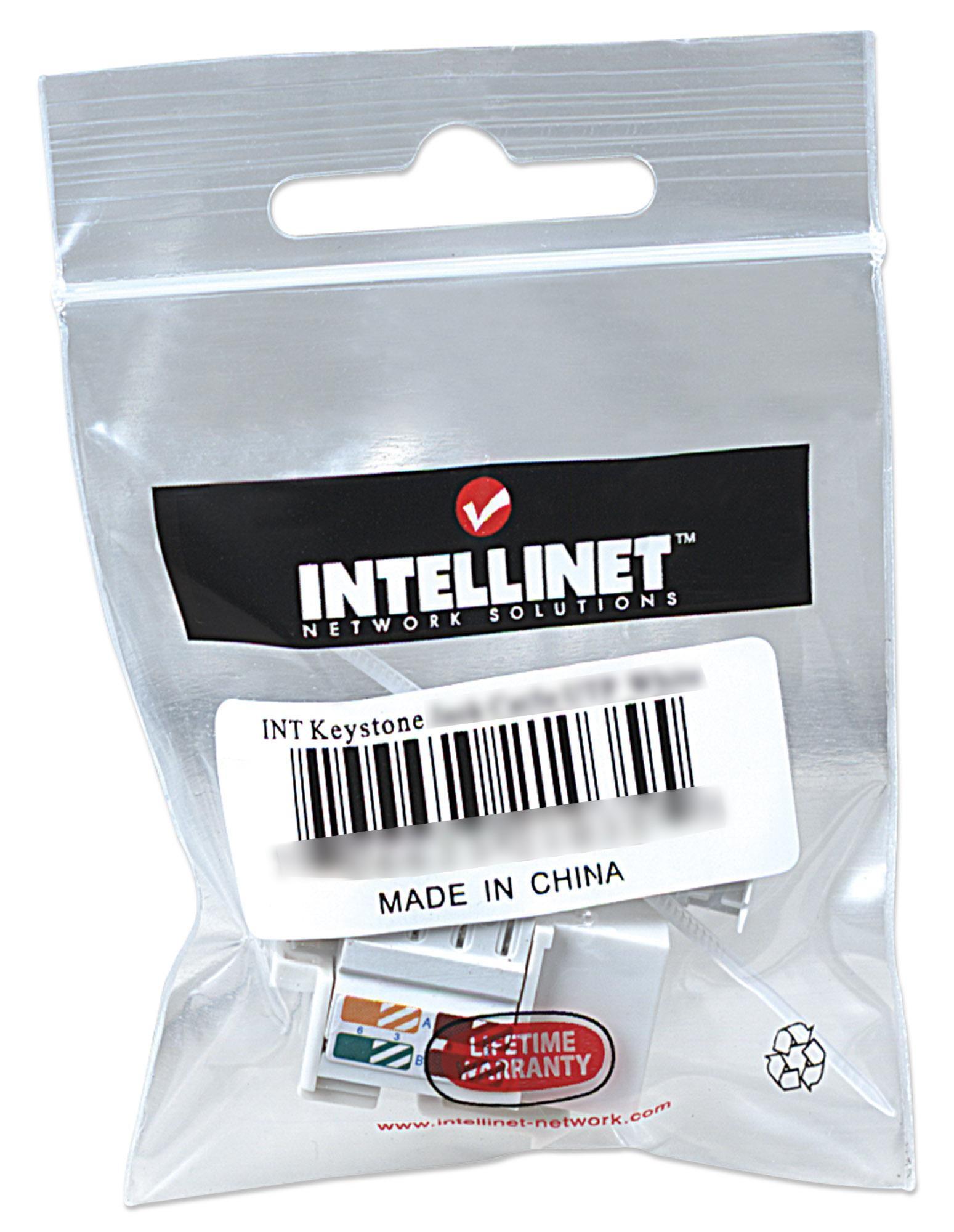 Frutto Keystone RJ45 C5E LSA UTP Bianco - Intellinet IWP-MD C5E/90W
