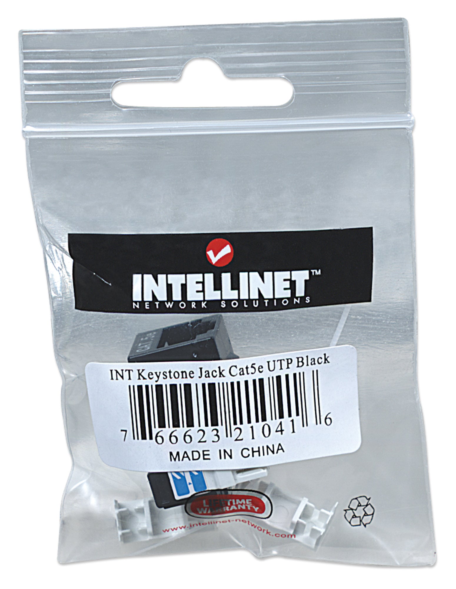 Frutto Keystone RJ45 Cat5E UTP IDC 90° Nero - Intellinet IWP-MD C5E/BK