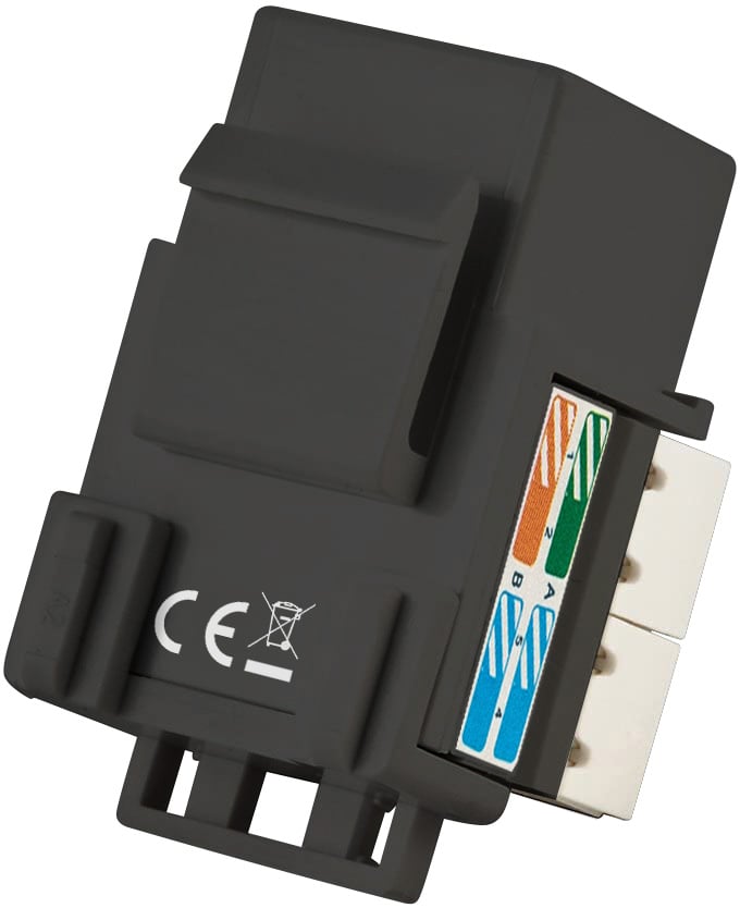 Frutto Keystone RJ45 Cat5E UTP IDC 90° Nero - Techly Professional IWP-MD C5E/BKT