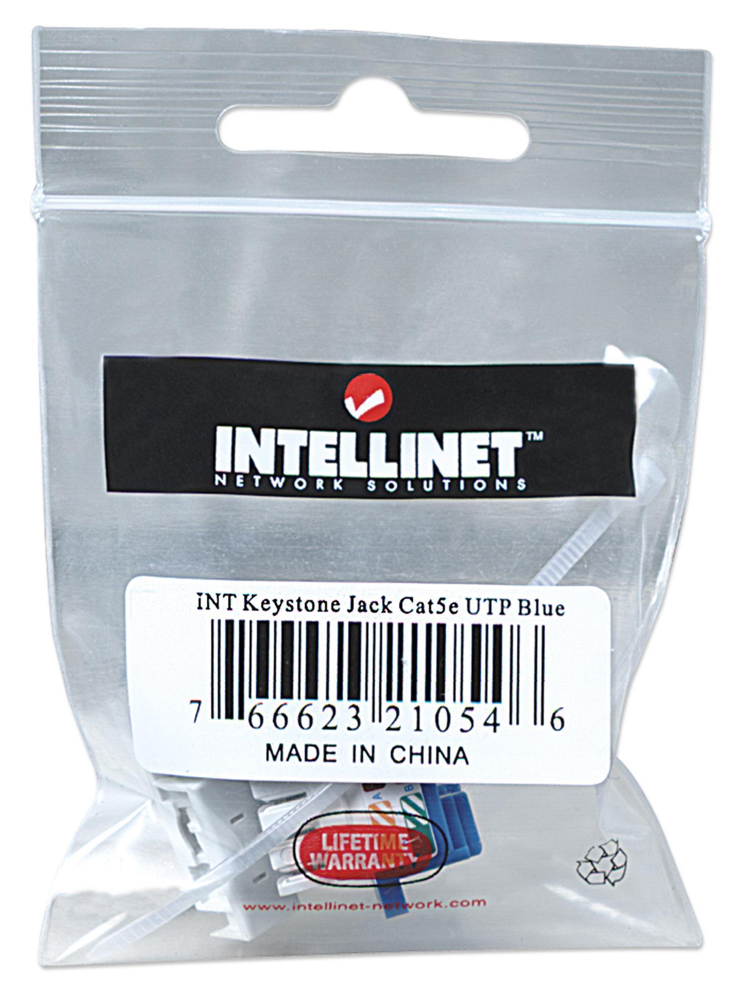 Frutto Keystone RJ45 Cat5E UTP IDC 90° Blu - Intellinet IWP-MD C5E/BL