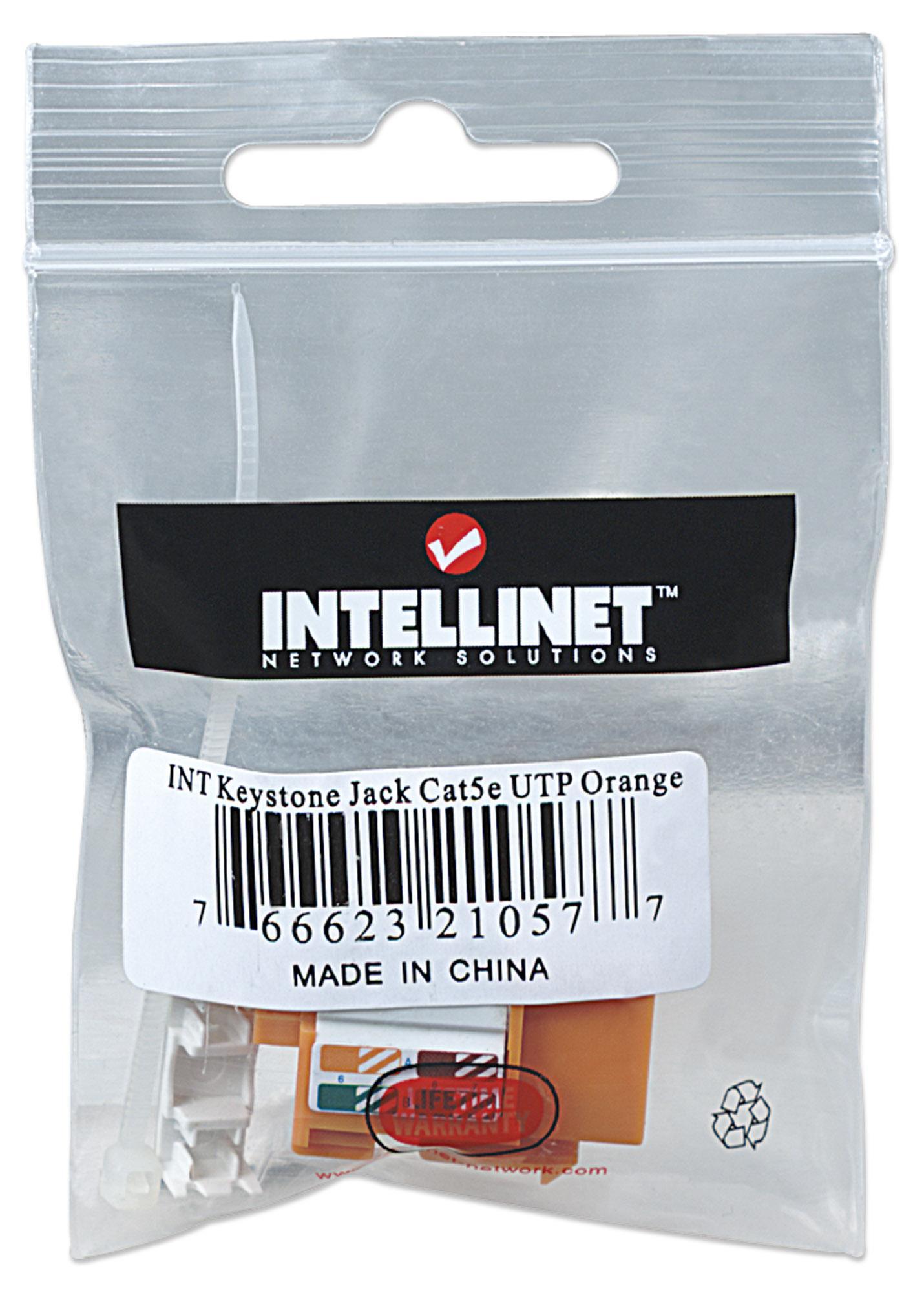 Frutto Keystone RJ45 Cat5E UTP IDC 90° Arancione - Intellinet IWP-MD C5E/OR
