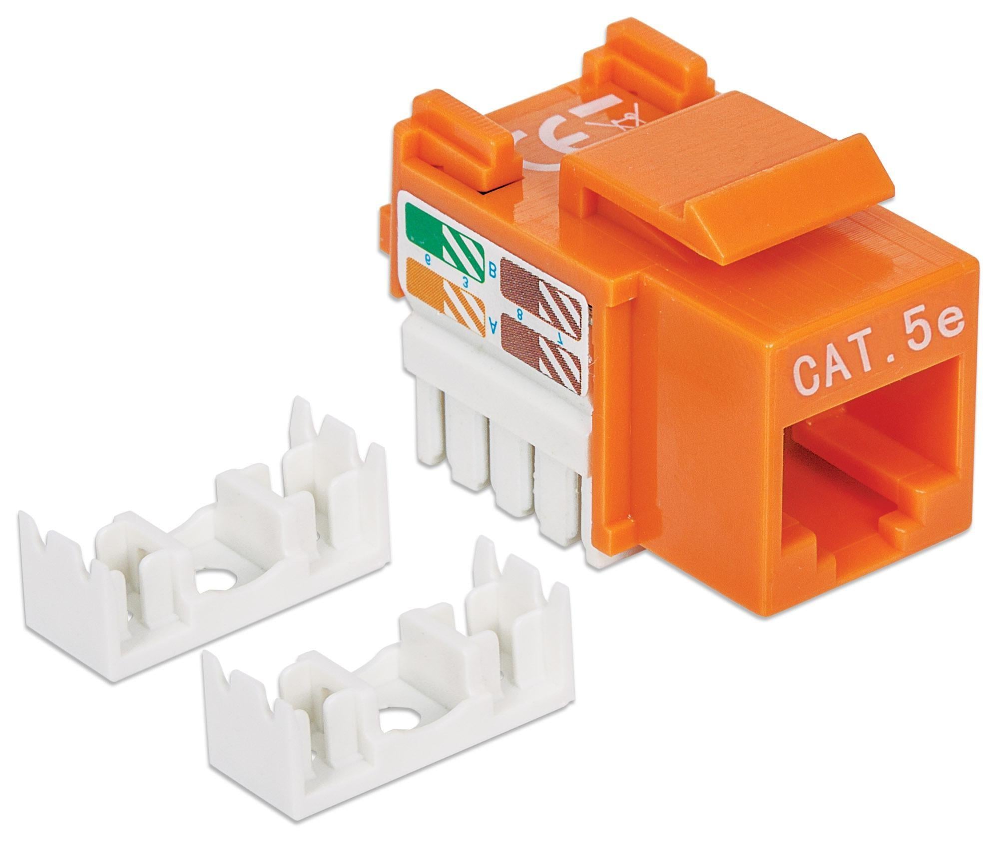 Frutto Keystone RJ45 Cat5E UTP IDC 90° Arancione - Intellinet IWP-MD C5E/OR