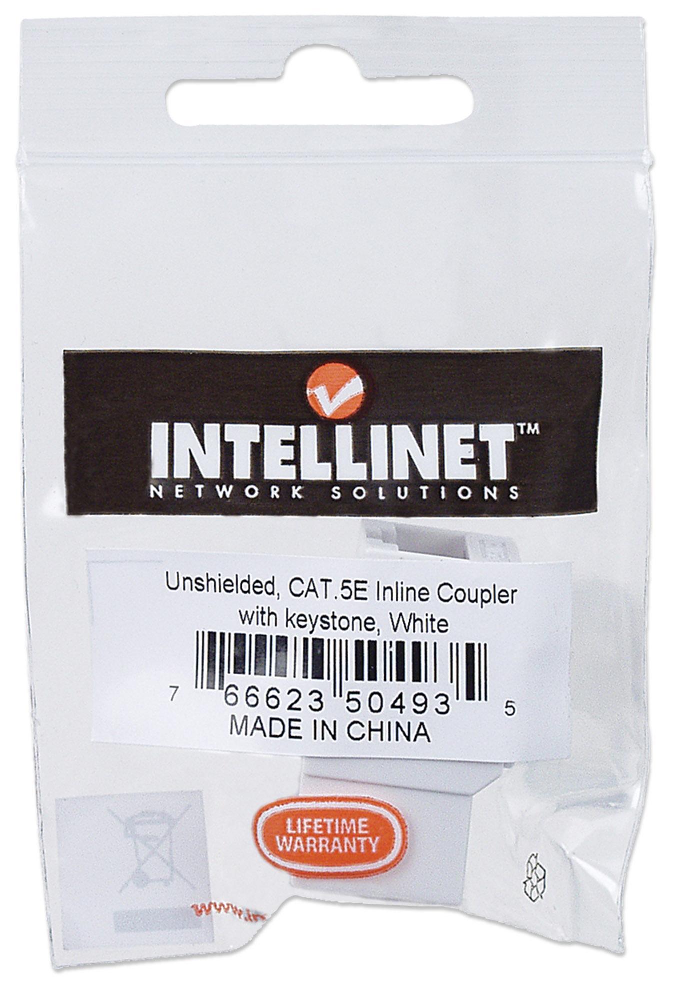 Accoppiatore RJ45 F/F UTP Cat5e Keystone Bianco - Intellinet IWP-MD C5E/TRB