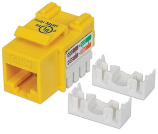 Frutto Keystone RJ45 Cat5E UTP IDC 90° giallo - Intellinet IWP-MD C5E/YE