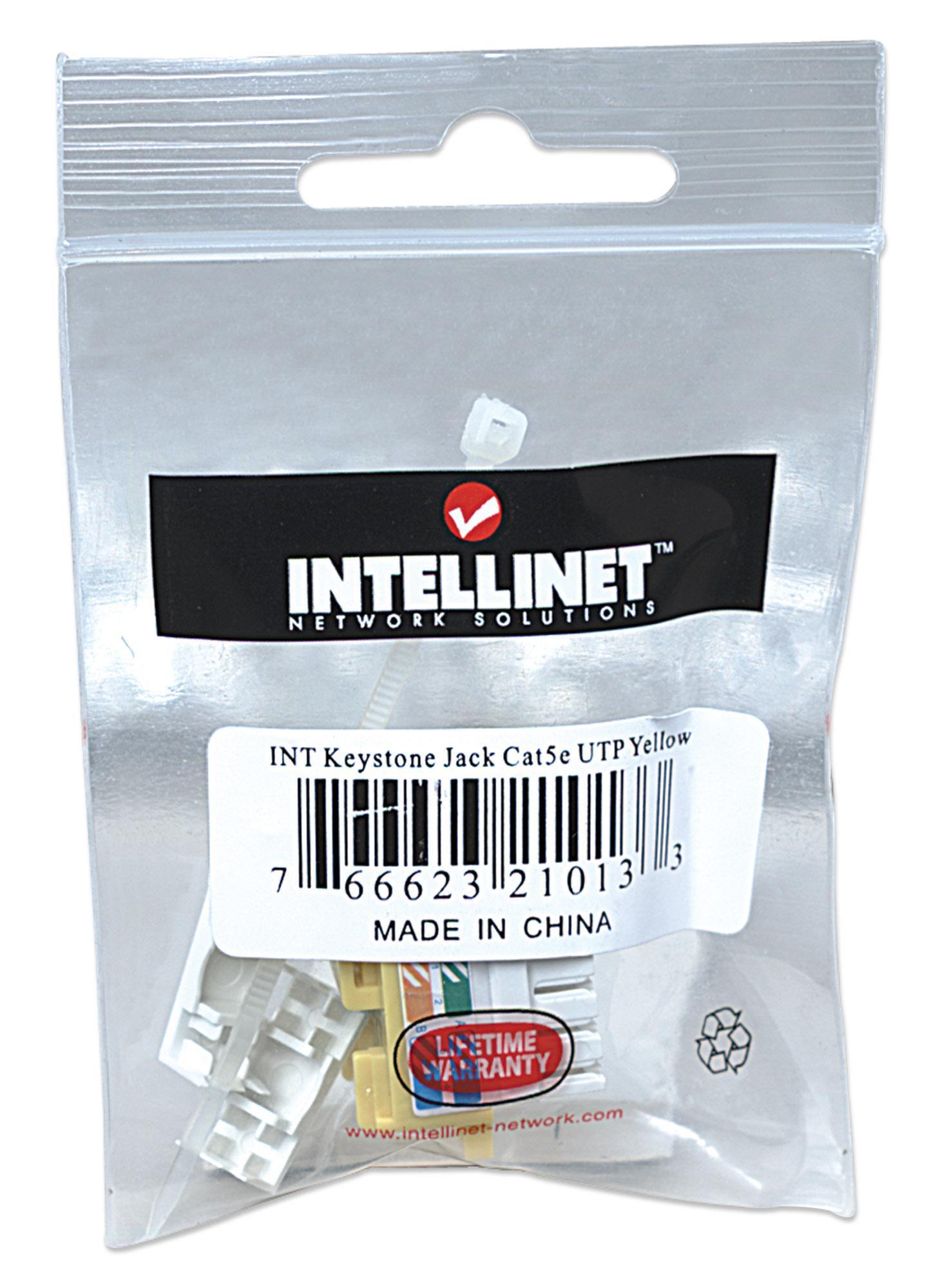 Frutto Keystone RJ45 Cat5E UTP IDC 90° Giallo - Intellinet IWP-MD C5E/YE