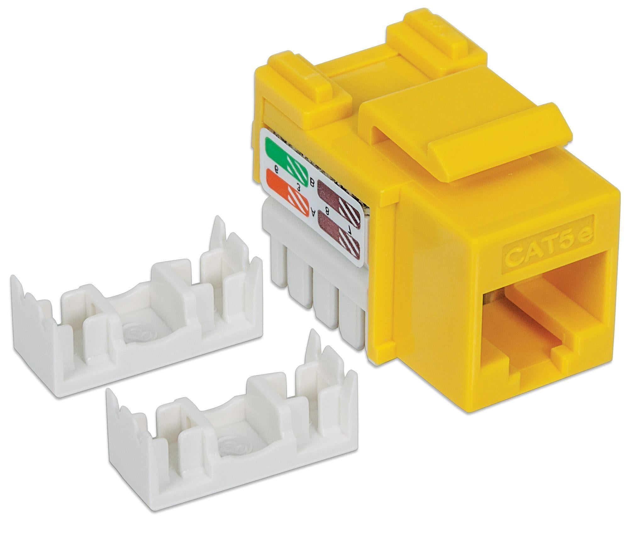 Frutto Keystone RJ45 Cat5E UTP IDC 90° Giallo - Intellinet IWP-MD C5E/YE