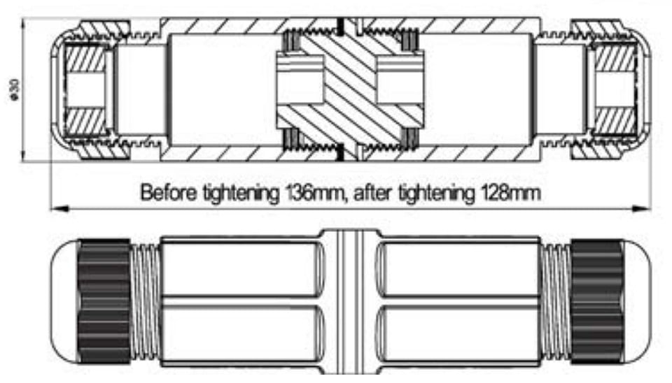 Coupler Cat 6 RJ 45 F/F Waterproof IP 67 - Logilink IWP-MD C 6 -IP 67