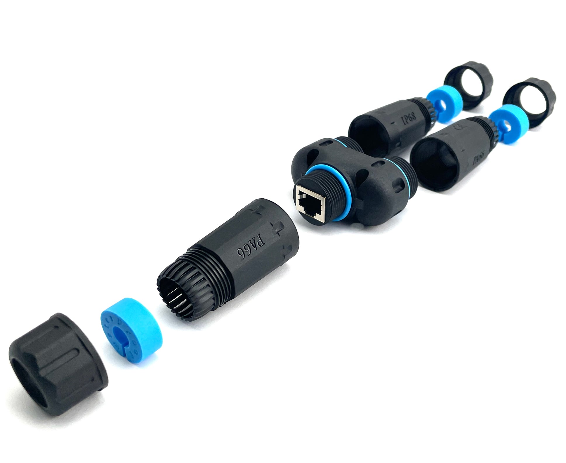 Accoppiatore Adattatore Cat6 RJ45 1F/2F Configurazione 1:1 Impermeabile IP68 - Techly Professional IWP-MD C6-IP68T2