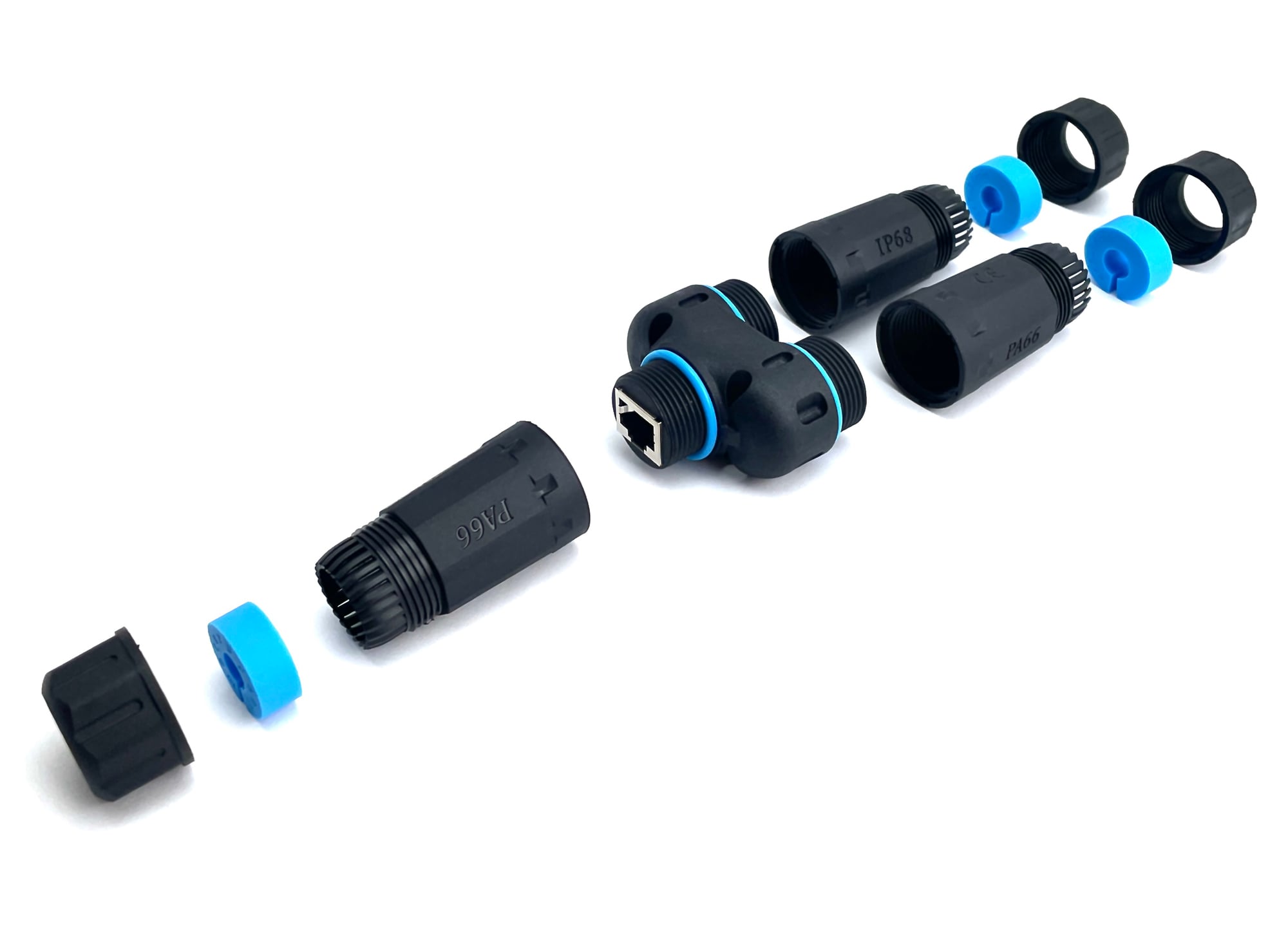 Accoppiatore Adattatore Cat6 RJ45 1F/2F Configurazione 1:1 Impermeabile IP68 - Techly Professional IWP-MD C6-IP68T2