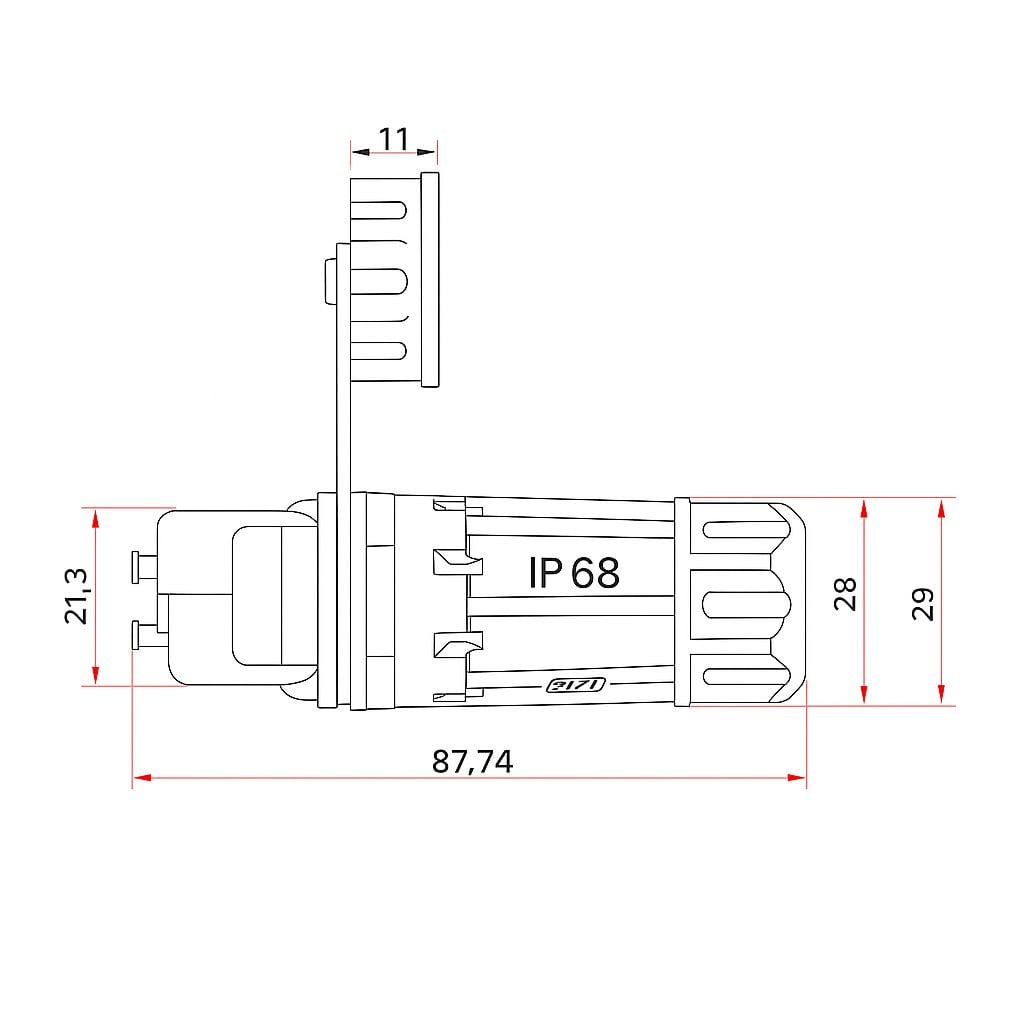 Frutto Toolless da Pannello RJ45 Cat6 STP Impermeabile IP68 - Techly Professional IWP-MD C6-IPPANS