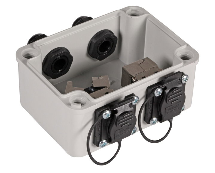 Distribution Box IP 67 2 xRJ 45 Cat 6 A - OEM IWP-MD C 6 A-BOX 2